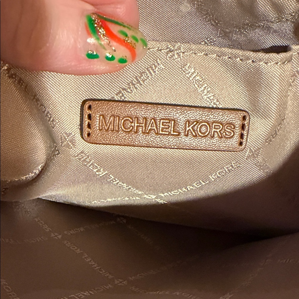 Michael Kors Brown‎ Signature Monogram Wristlet Clutch Gold Hardware 9.5 Inch - Picture 7 of 9